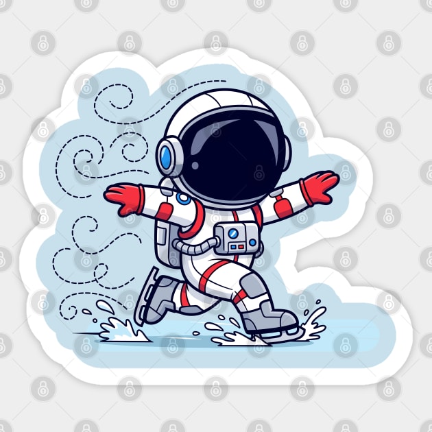 Cute Astronaut Ice Skating Sticker by enrynz